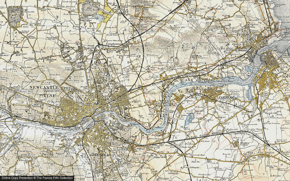 Old Map of Walkergate, 1901-1904 in 1901-1904