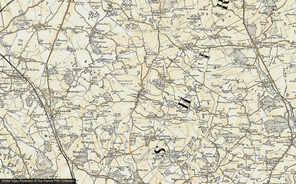 Old Map of Walkern, 1898-1899 in 1898-1899