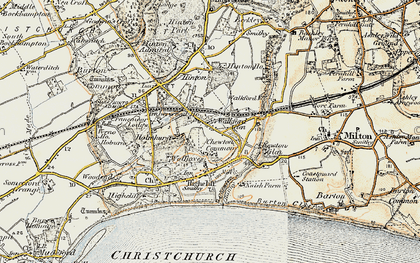 Old map of Walkford in 1897-1909