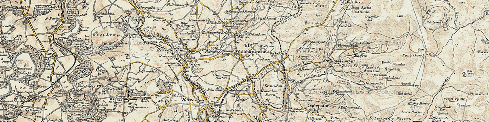 Old map of Walkhampton in 1899-1900