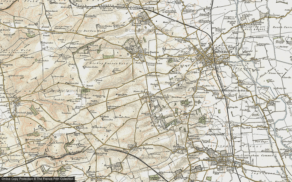 Old Map of Historic Map covering Burton Bushes in 1903-1908