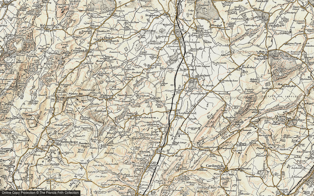 Old Map of Walkmills, 1902-1903 in 1902-1903