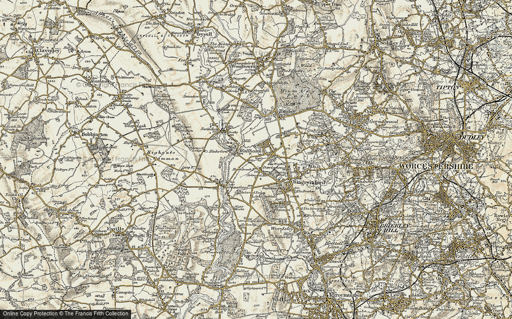 Old Map of Wall Heath, 1902 in 1902