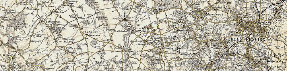 Old map of Wall Heath in 1902