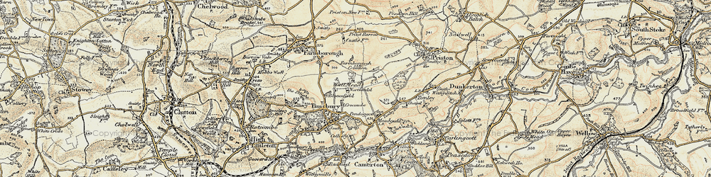 Old map of Wall Mead in 1899