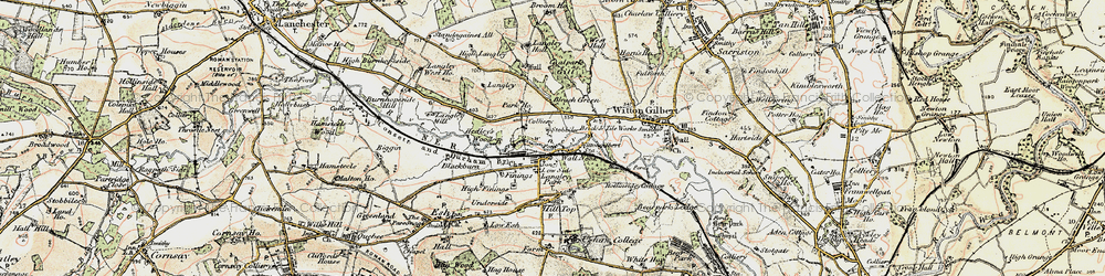 Old map of Wall Nook in 1901-1904