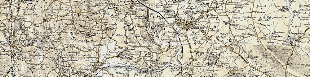 Old map of Staffordshire Moorlands Walks in 1902-1903