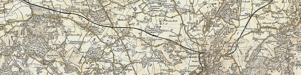 Old map of Waller's Green in 1899-1901