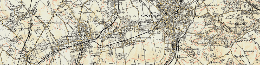 Old map of Wallington in 1897-1902