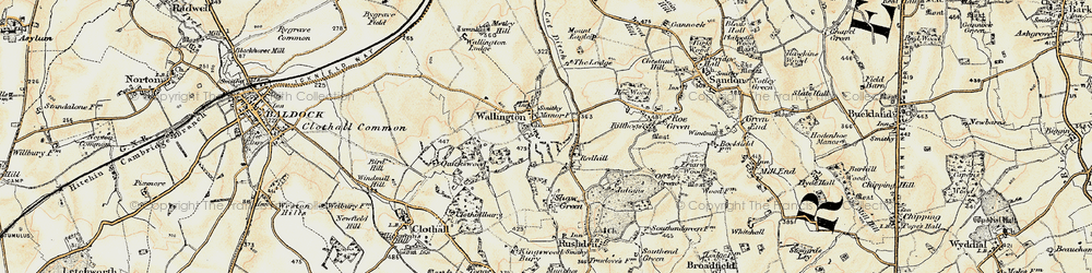 Old map of Wallington in 1898-1899