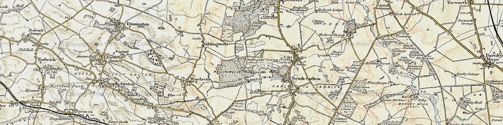 Old map of Wallingwells in 1902-1903