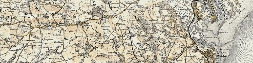 Old map of Wallston in 1899-1900