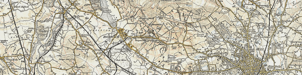 Old map of Wallsuches in 1903