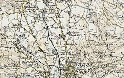 Old map of Walmersley in 1903