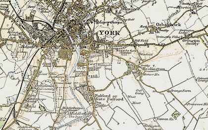 Old map of Walmgate Stray in 1903