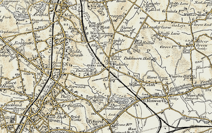 Old map of Walmley in 1901-1902