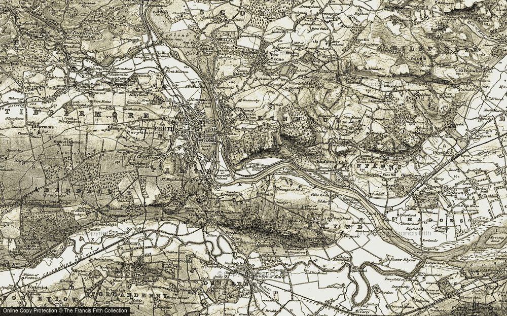Old Map of Historic Map covering Leitchill in 1906-1908