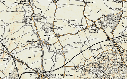 Old map of Walnut Tree in 1898-1901