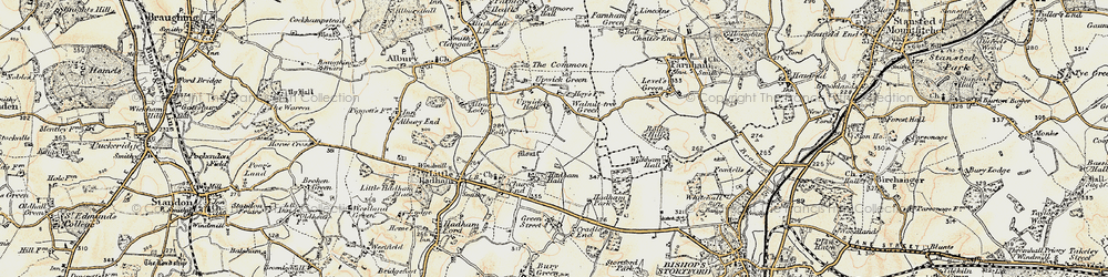 Old map of Walnuttree Green in 1898-1899