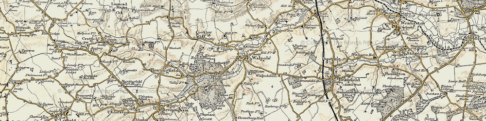 Old map of Walpole in 1901-1902