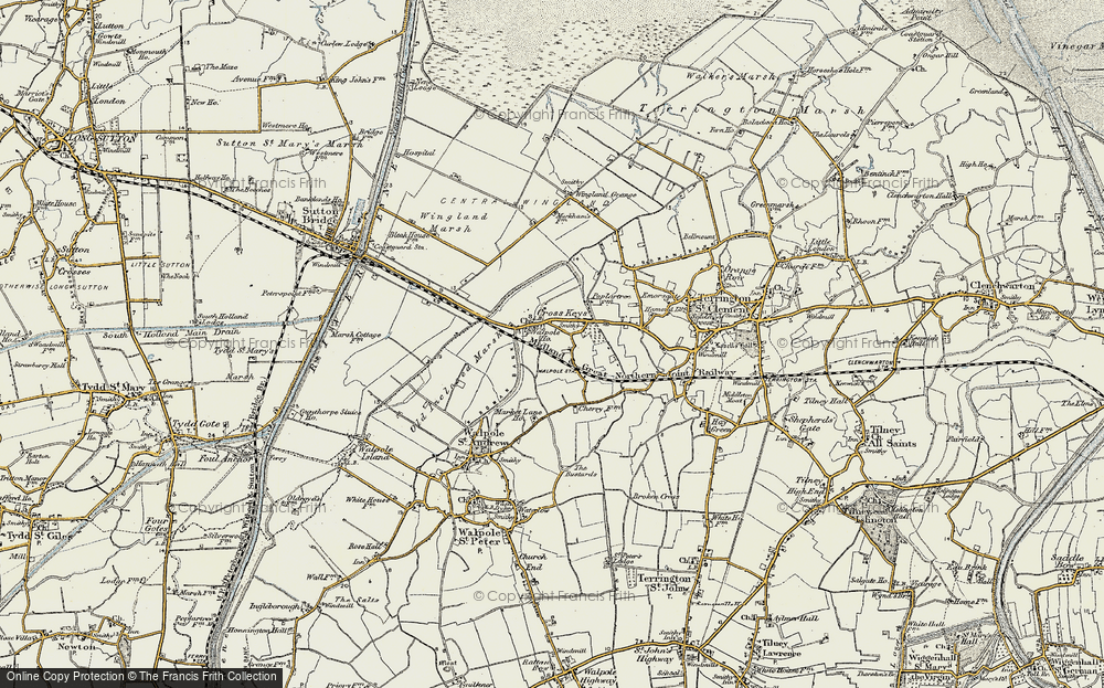 Old Map of Walpole Cross Keys, 1901-1902 in 1901-1902