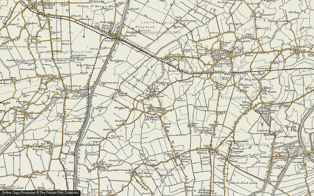 Old Map of Walpole St Andrew, 1901-1902 in 1901-1902