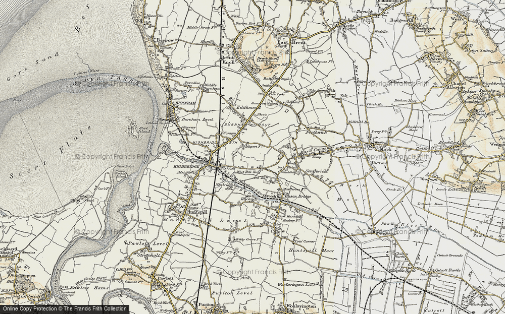 Old Map of Walrow, 1899-1900 in 1899-1900