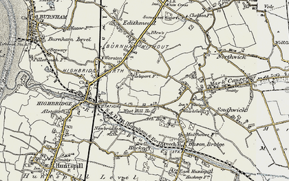 Old map of Walrow in 1899-1900