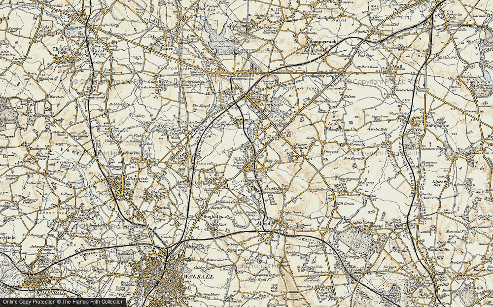 Old Map of Walsall Wood, 1902 in 1902