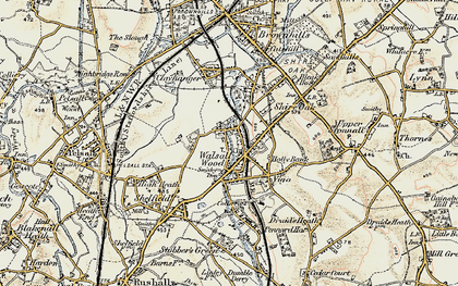 Old map of Walsall Wood in 1902