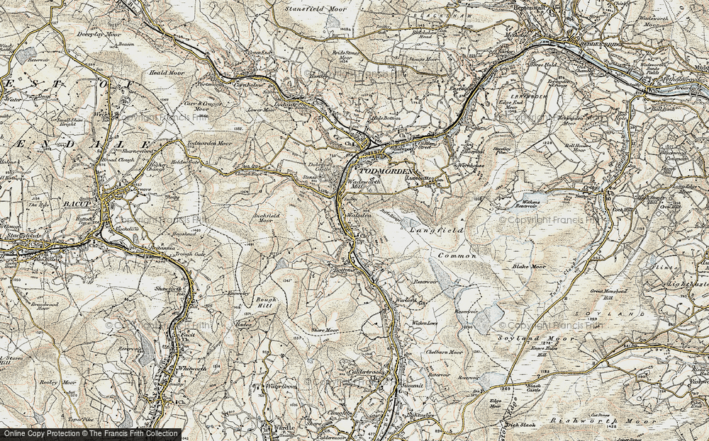 Old Map of Walsden, 1903 in 1903