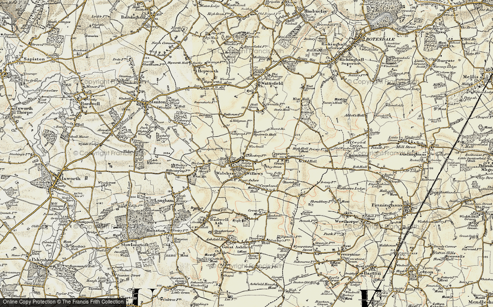 Old Map of Walsham Le Willows, 1901 in 1901