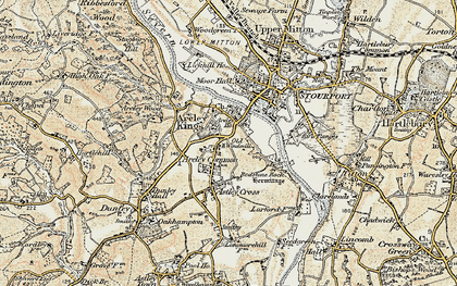 Old map of Walshes, The in 1901-1902