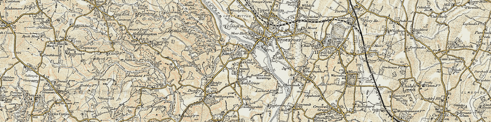 Old map of Walshes, The in 1901-1902