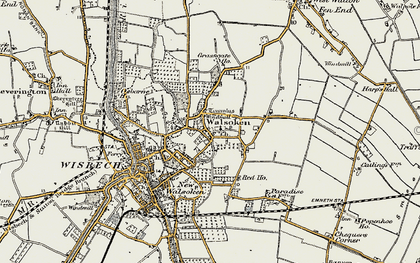 Old map of Walsoken in 1901-1902