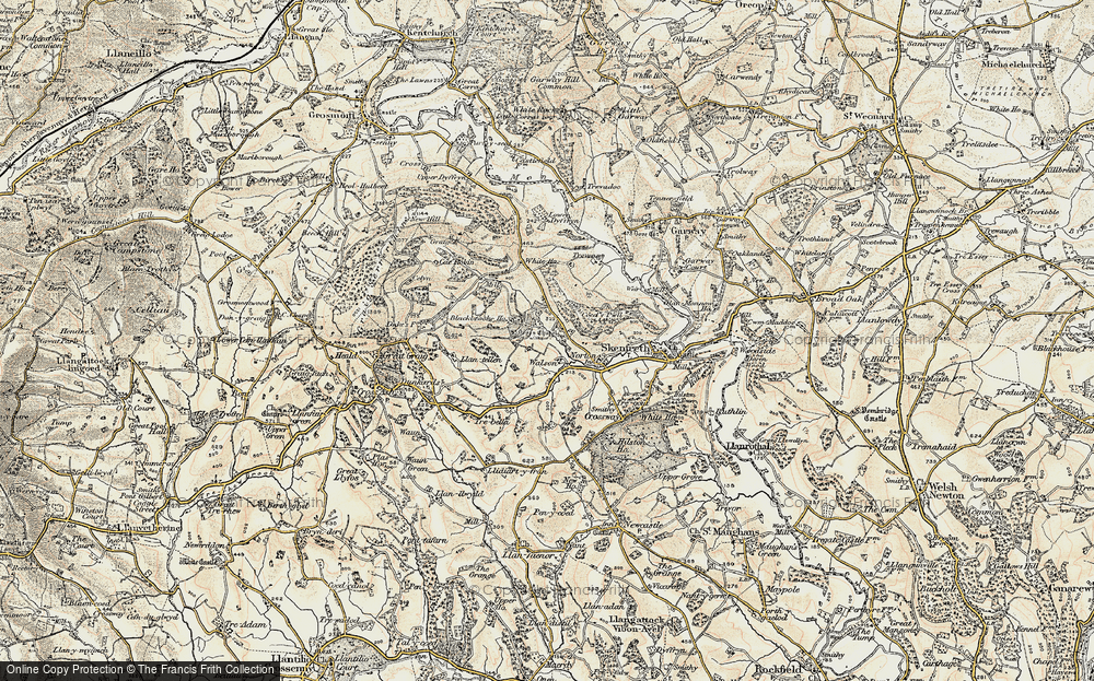 Old Map of Historic Map covering Blackbrook Ho in 1899-1900