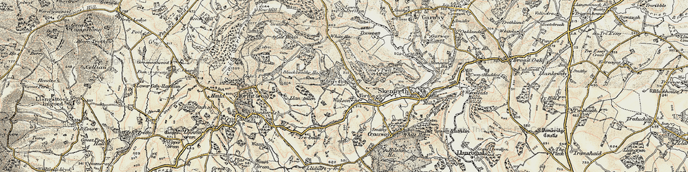 Old map of Blackbrook Ho in 1899-1900