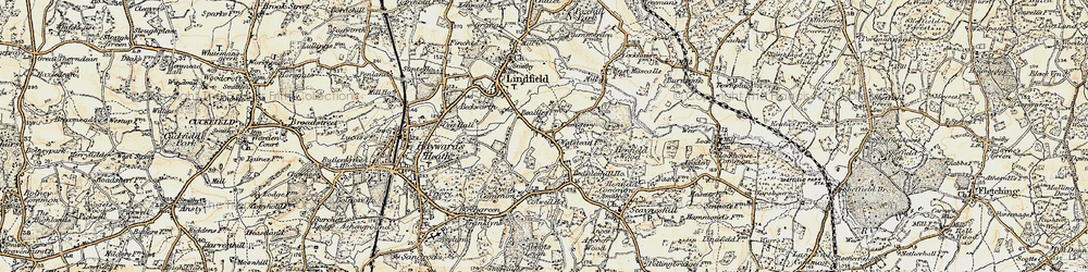 Old map of Awbrook in 1898