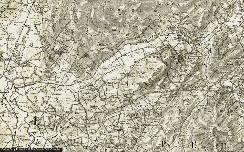 Old Map of Historic Map covering Wester Walston in 1904-1905