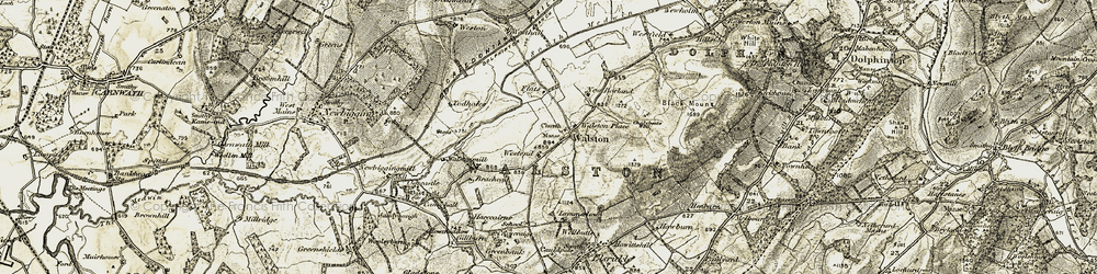 Old map of Wester Walston in 1904-1905