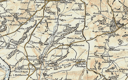 Old map of Whitewell in 1899-1900