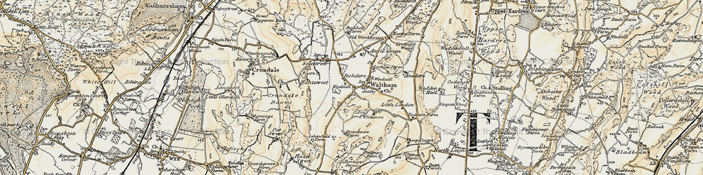 Old map of Waltham in 1898