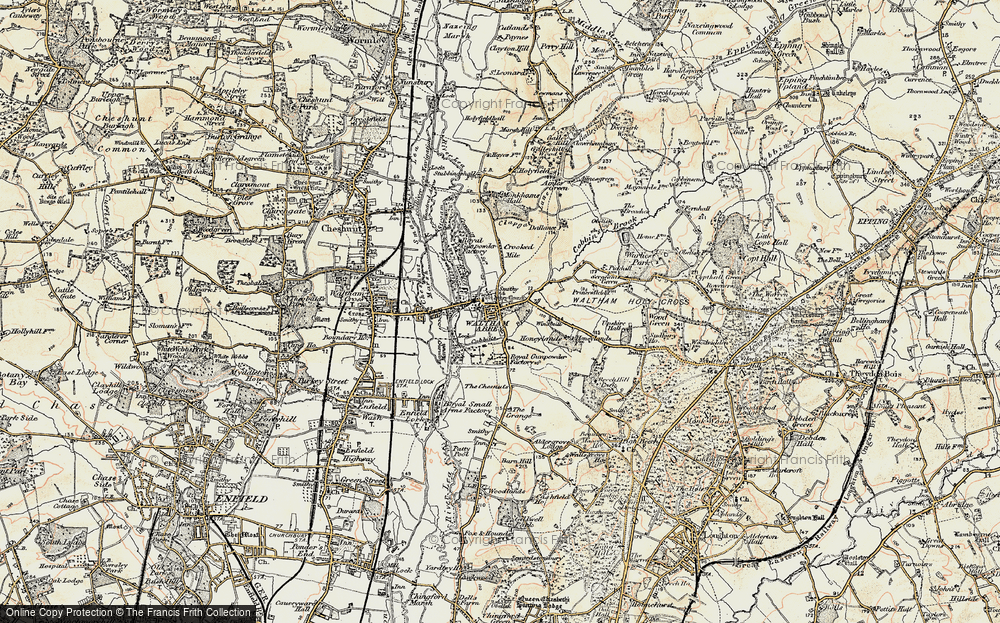 Old Map of Waltham Abbey, 1897-1898 in 1897-1898