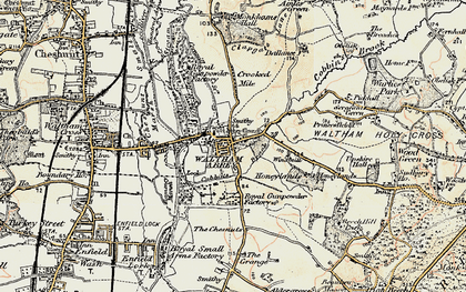 Old map of Waltham Abbey in 1897-1898