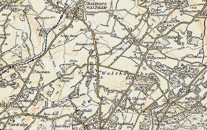 Old map of Waltham Chase in 1897-1900
