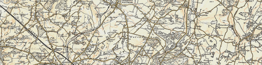 Old map of Waltham Chase in 1897-1900