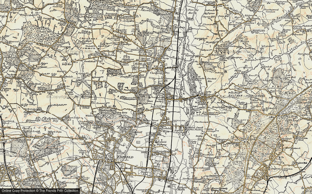 Old Map of Historic Map covering Bullscross in 1897-1898