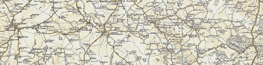 Old map of Waltham's Cross in 1898-1899