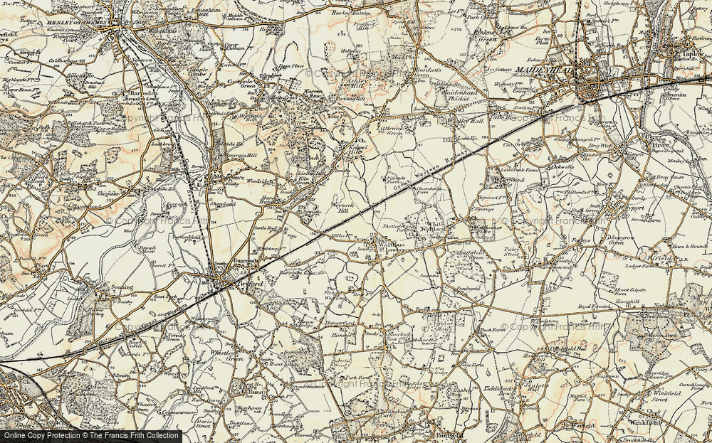 Old Map of Historic Map covering Weycock Hill in 1897-1909