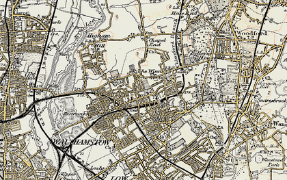 Old map of Walthamstow in 1897-1898